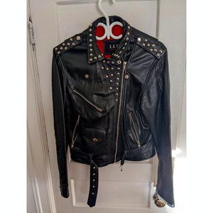 Real leather punk Jacket
